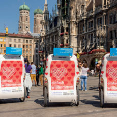 Congrès ESC 2018 à Munich, pousses-pousses à Marienplatz © Muenchen Tourismus