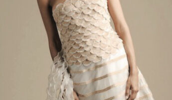 Robe de mariée incrustée d'ombo, création Cornelia Orsucci