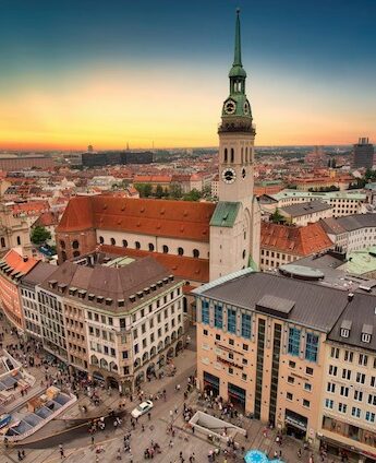 Munich, vue de Marienplatz